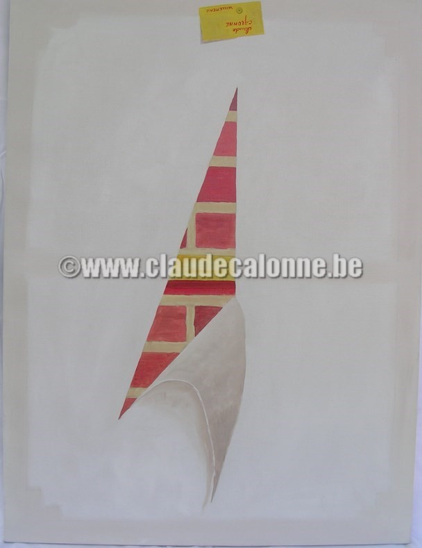 trompe l'oeil de chevalet, le mur, transparence, brique,toile déchirée,