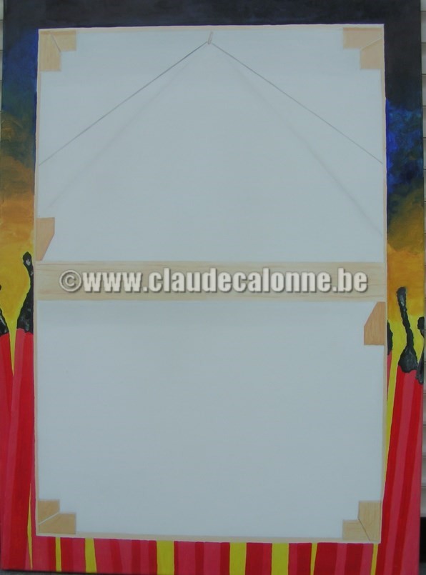 trompe l'oeil de chevalet, le vol, toile découpée, 