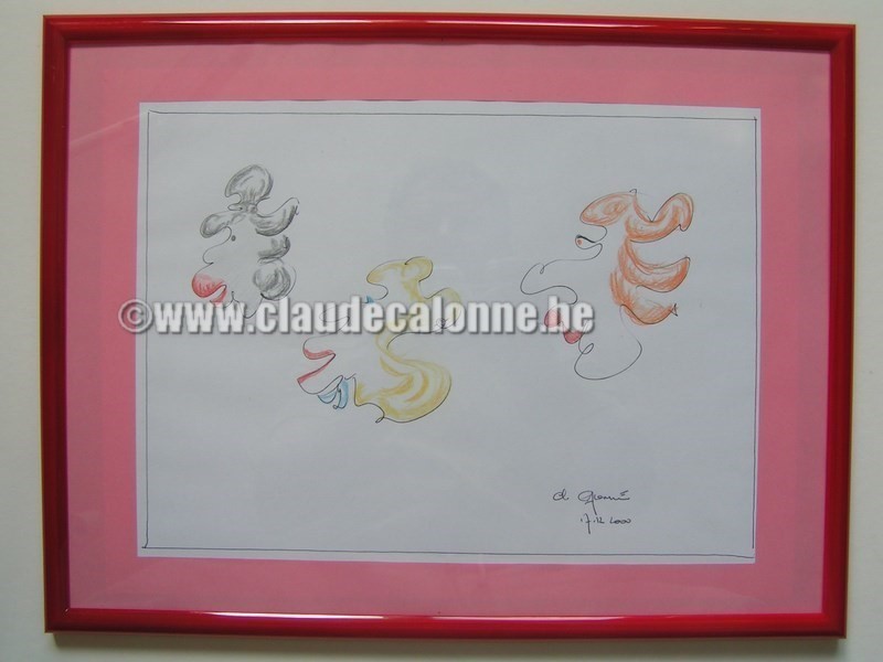 libre cours, divagation au crayon de couleur, claude calonne