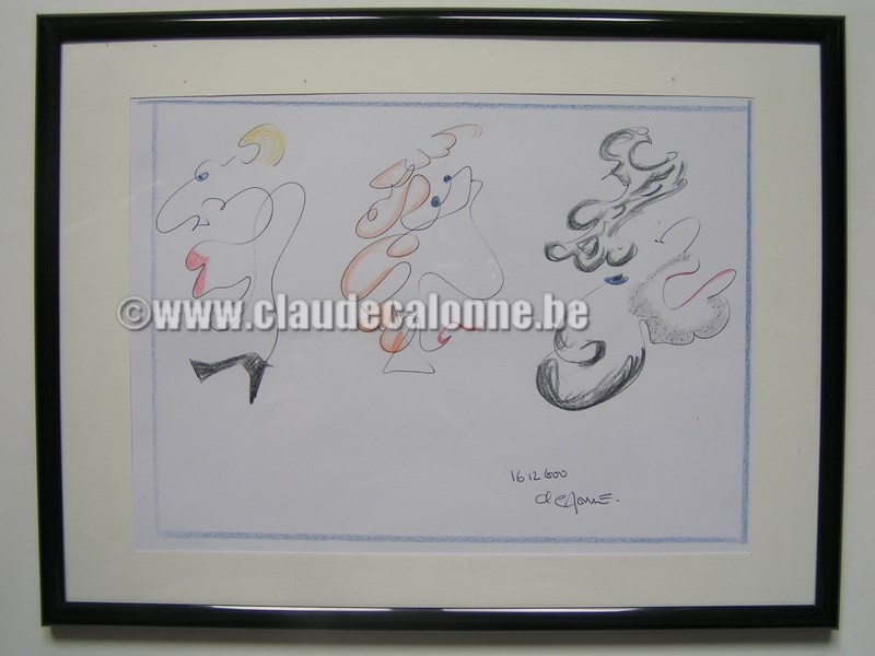 libre cours, divagation au crayon de couleur, claude calonne