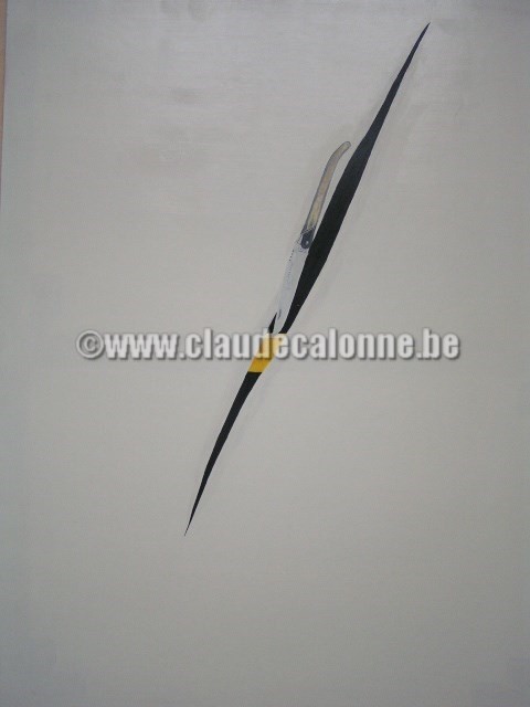 le couteau, huile sur bois, couteau, toile découpée, prix du jury Orchies 1998,