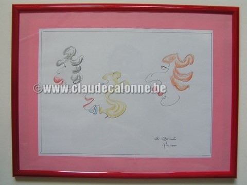 libre cours, divagation au crayon de couleur, claude calonne