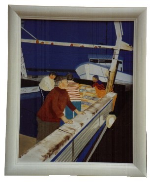 Séte, Louis Gaëtane, port de pêche de Séte, Hérault, huile sur toile marouflée sur bois, 